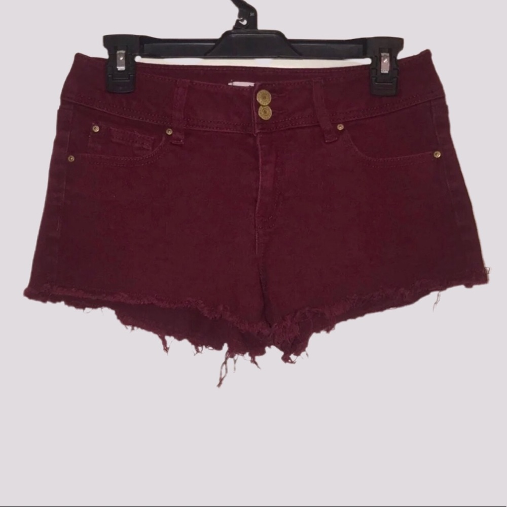 Refuge Raw Hem Red Shortie Shorts Size 2